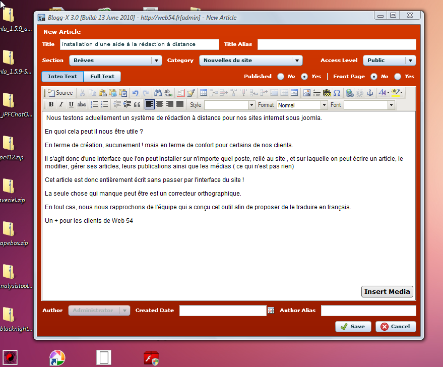 interface rédactionelle à distance sous joomla interface d'aide à la rédaction à distance sur joomla